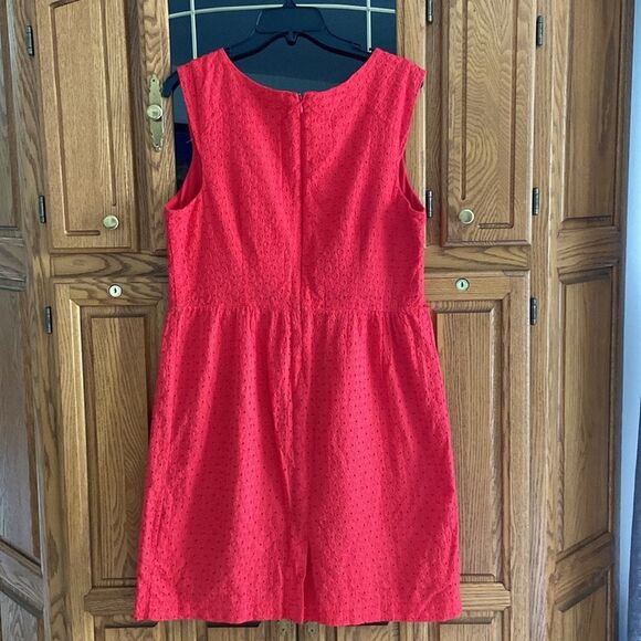 George Rock and Red Eyelet Cap Sleeve Fit and Flare Knee Length Casual Dress - Picture 7 of 13